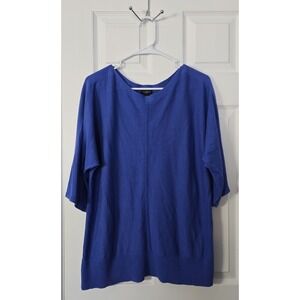 Talbots Womans Pullover Sweater Size XLP 3/4 Sleeve Royal Blue‎
